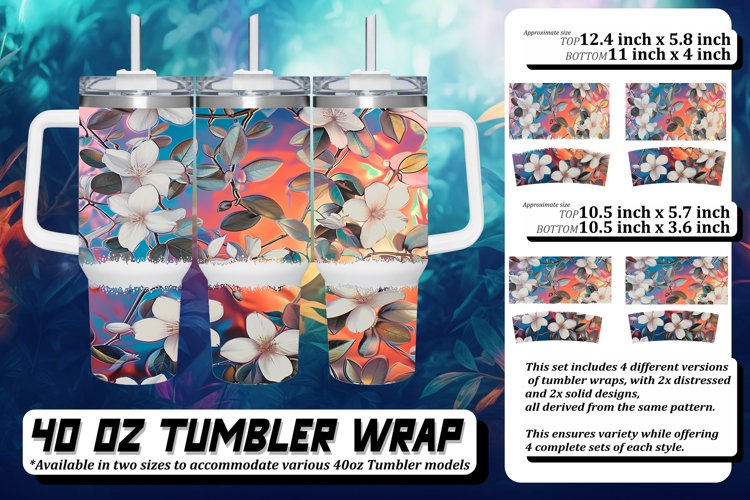 Spring 3D Flower Tumbler Wrap example image 1