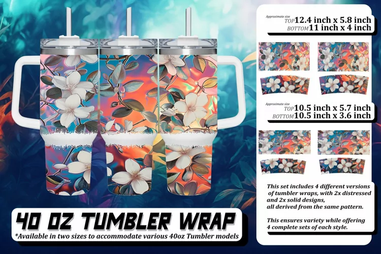Spring 3D Flower Tumbler Wrap