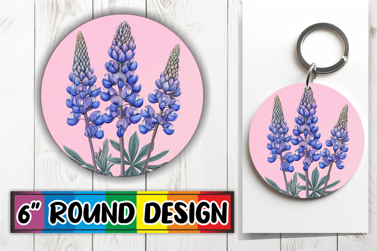 Gorgeous Round Design Car Coaster Template , Beauty Flower