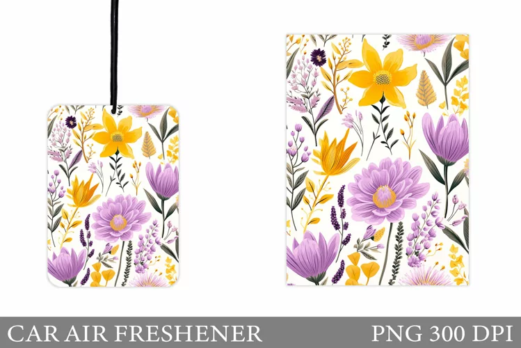 Floral Car Air Freshener. Flowers Car Air Freshener Design