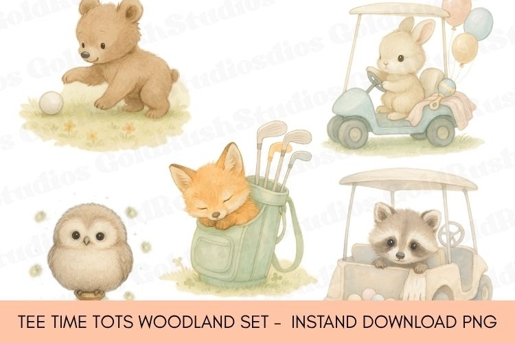 Baby Woodland Animals Nursery Wall Art Tee Time Tots