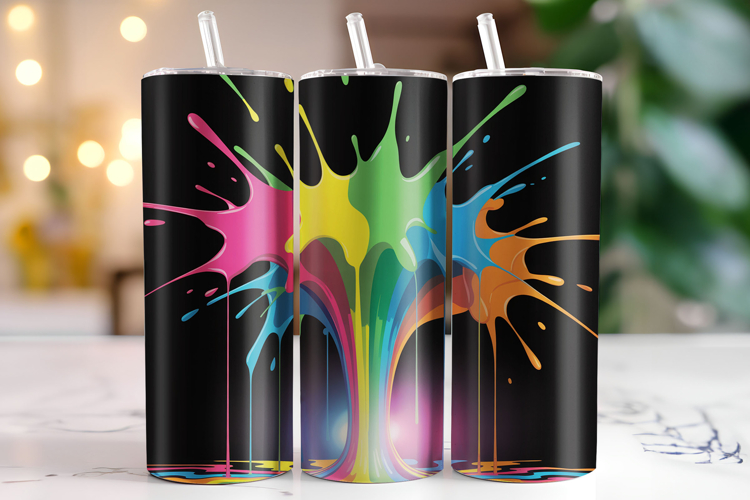 Paint Splashes Tumbler Wrap | Sublimation | Tumblers
