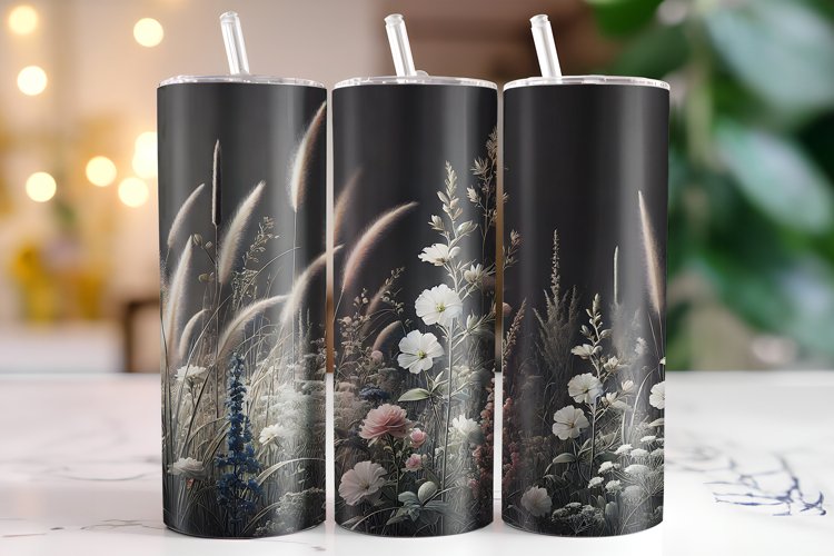 Flowers Tumbler Wrap | Sublimation | Tumblers example image 1