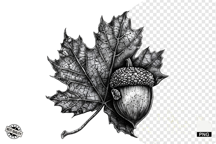 Black and White Halloween Autumn Clipart example image 1