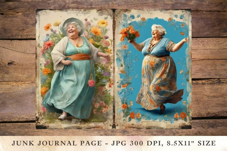 Printable Junk Journal Pages Fat Lady 2
