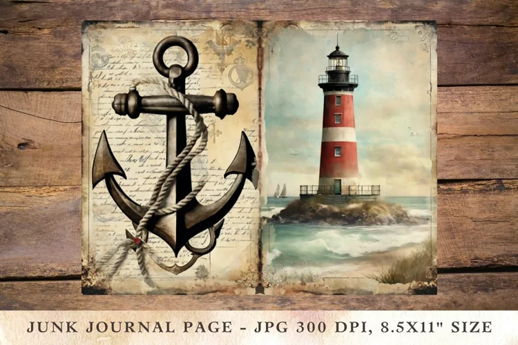 Printable Junk Journal Pages nautical ship 6