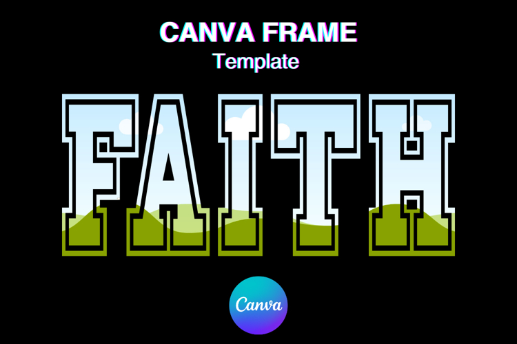 FAITH Canva Frame Easter Bible Christian Religious Varsity