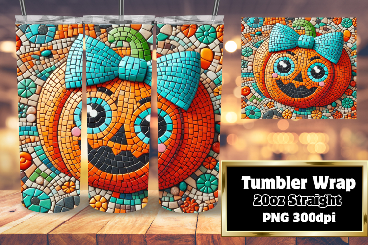 ARTISTIC 20oz Tumbler Wrap for Custom Gifts , Cute Pumpkin