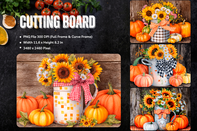 Pumpkin Cutting Board Kitchen Fall Autumn Chopping Board_43
