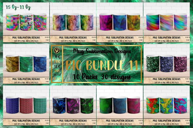 Mug Sublimation Wrap Bundle 11.Abstract Mugs.