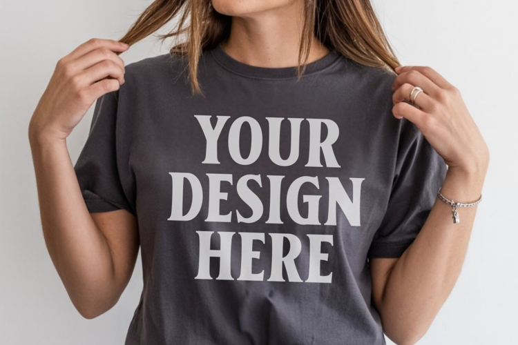 Comfort Colors 1717 Pepper T-Shirt mockup , CC 1717