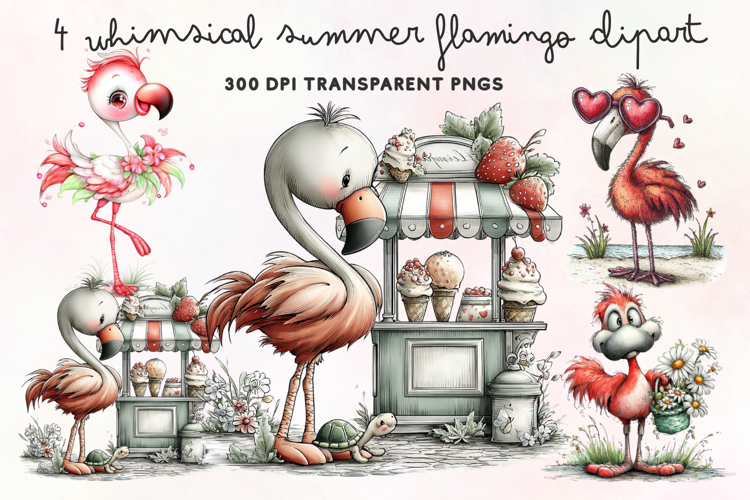 Cute Flamingo Clipart Image 24