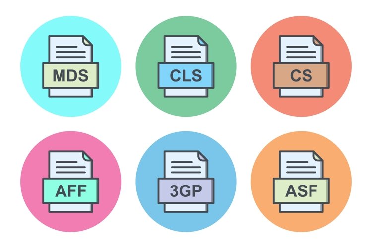Set Of File Formats Icons