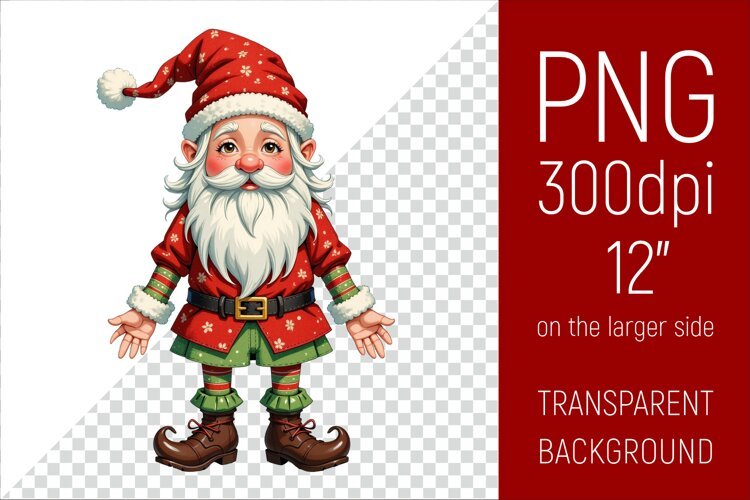 Christmas Gnome PNG | Christmas Sublimation Design example image 1