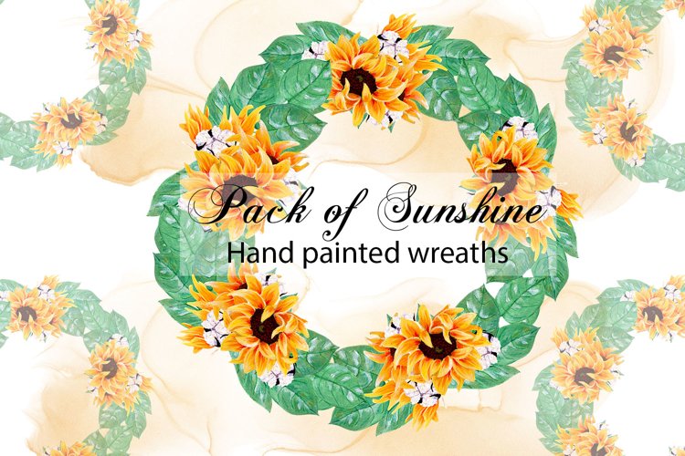 Pack of sunshine- sunflower wreaths example image 1