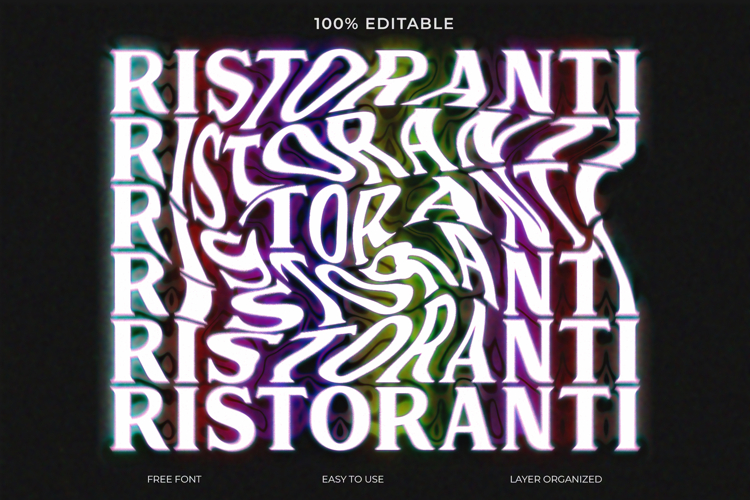 Wavy Distortion Text Effect Photoshop Template example image 1