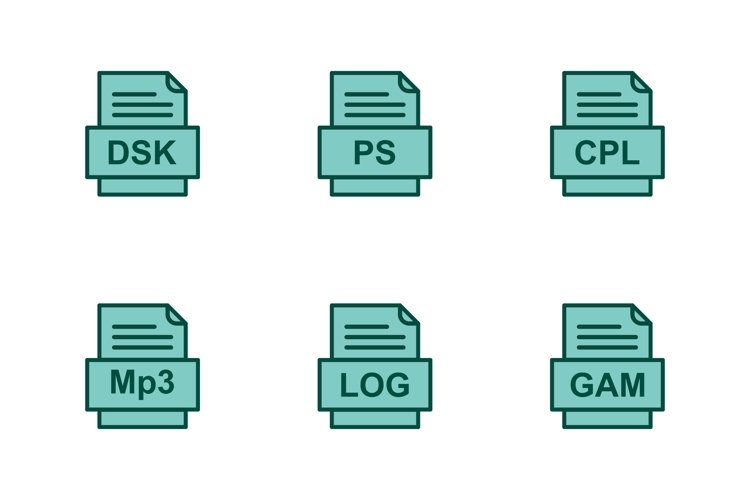 Set Of File Formats Icons