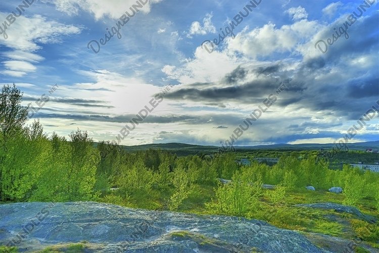 Natural landscape with tundra near Murmansk, Russia example image 1