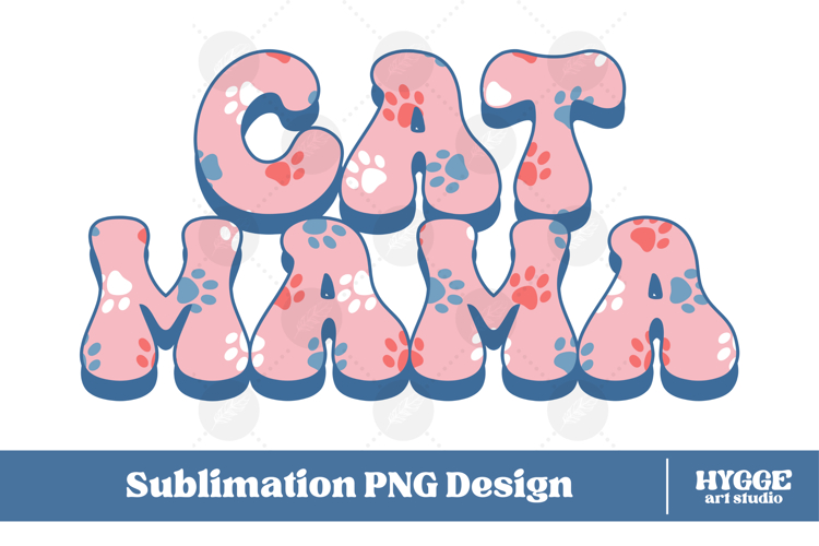 American Cat Mama 4th of July USA Paw DTF Sublimation PNG