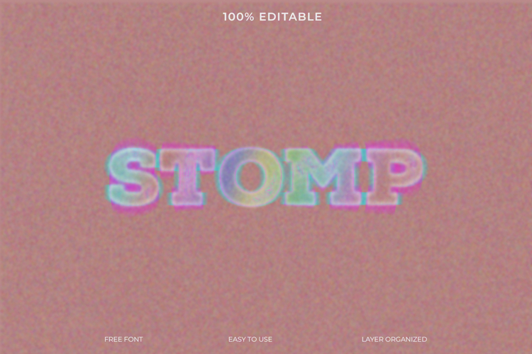 Retro Psychedelic Stomp Text Effect