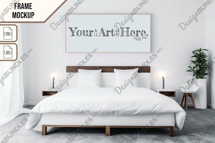 Wooden Frame Smart Mockup PSD   JPG Template Graphic
