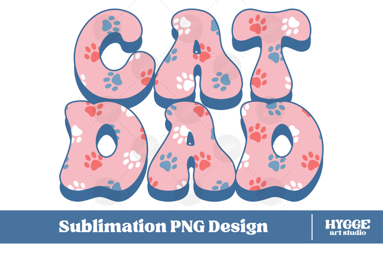 American Cat Dad 4th of July USA Paw DTF PNG Sublimation