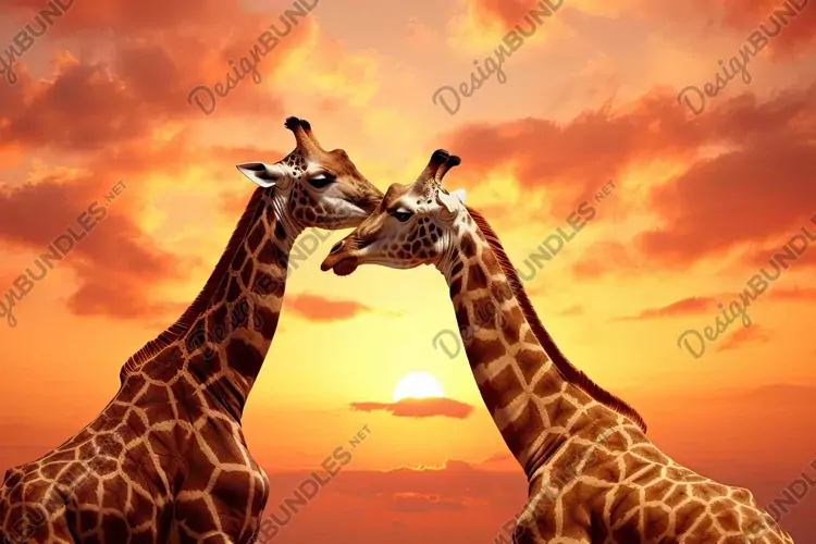 Giraffes Couple Background Wallpaper