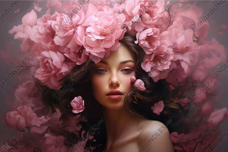 Artistic portrayal of a woman surrounded by a halo of vibran