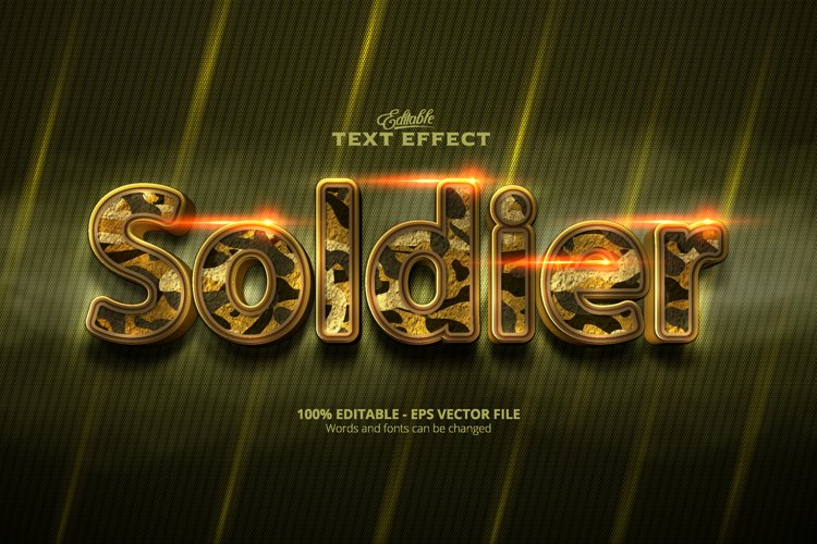 Editable text effect, Soldier text