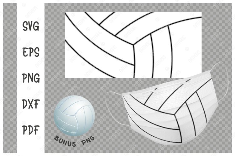 SVG Volleyball ball background design for face mask. example image 1