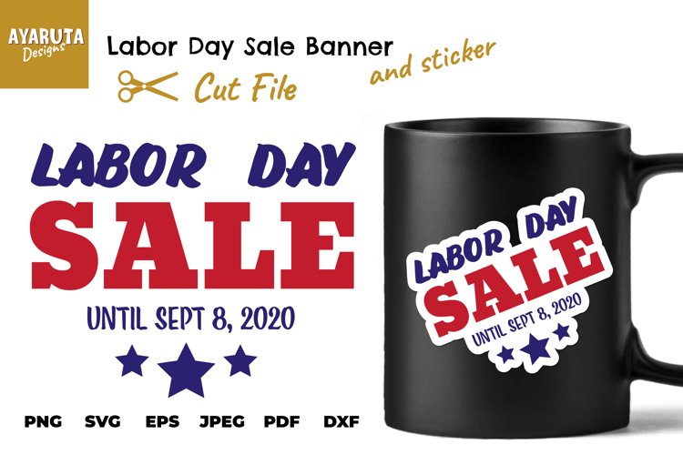 Labor Day Sale SVG Banner and Sticker, Season Sale Clipart example image 1