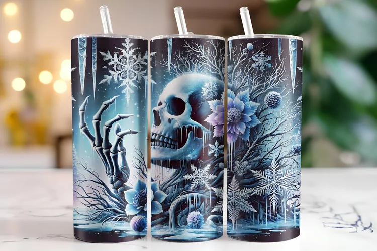 Skull Tumbler Wrap | Sublimation | Tumblers