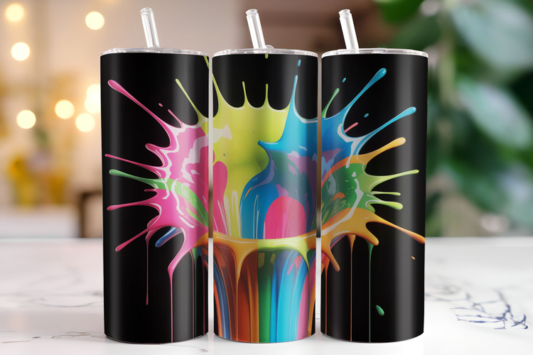 Paint Splashes Tumbler Wrap | Sublimation | Tumblers