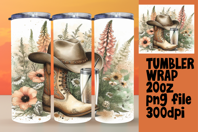STUNNING 20oz Sublimation Tumbler , Western