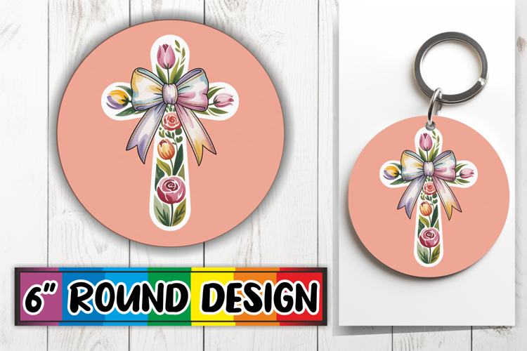 Radiant Round Designs for Kids, Cross and Bow