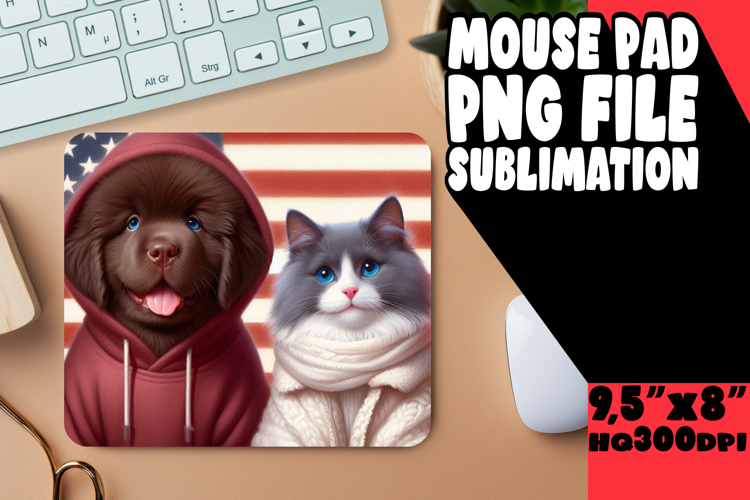 Whimsical MOUSE PAD Fun Designs, Dog and cat