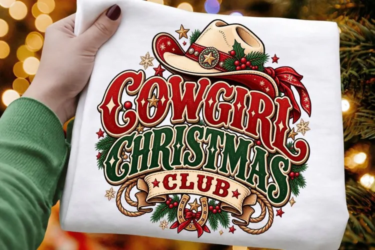 Cowgirl Christmas Club Western Cowboy Hat PNG - Country