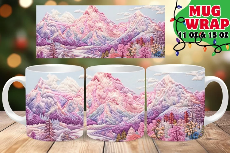 Christmas Snowman 3D Embroidered Magic 15oz Mug Wrap