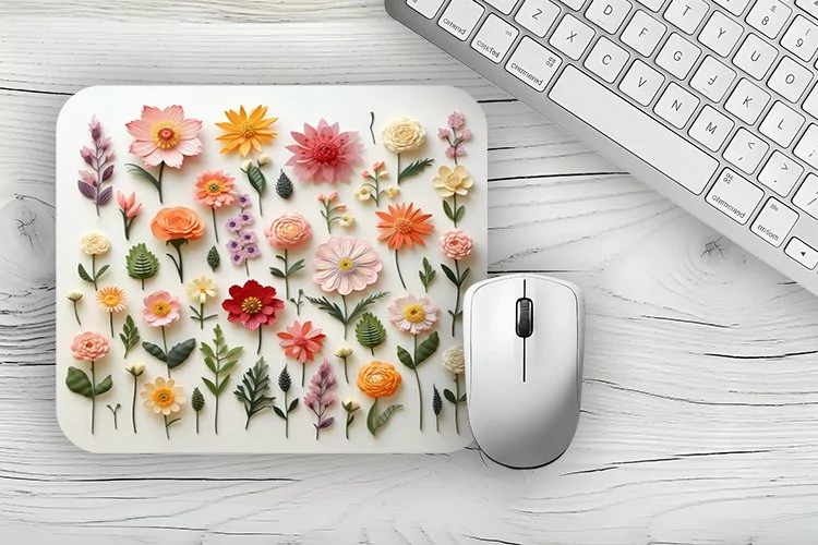 Watercolor 3d flowers Mousepad, flowers Mousepad Sublimation