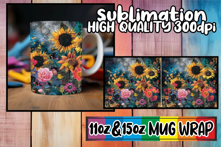 Colorful Blossom Delight Mug Sublimation 11oz/15oz