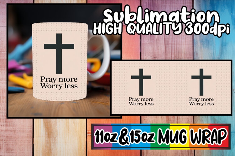 Vibrant hues 11oz 15oz mug wrap, Christian Quotes example image 1