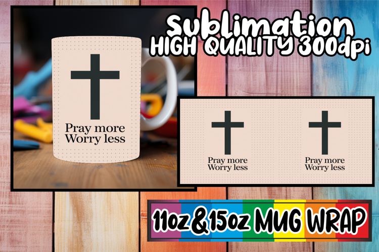 Vibrant hues 11oz 15oz mug wrap, Christian Quotes