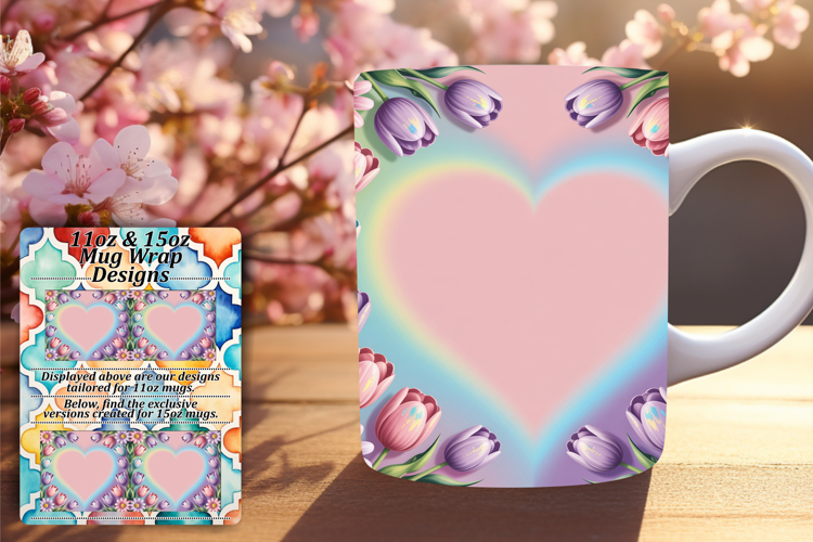 SLEEK 11oz PNG Mug Wrap Artwork , Flowers