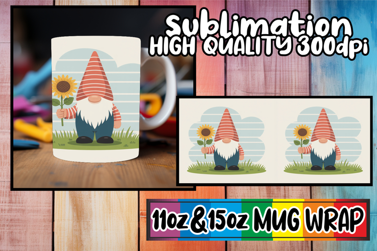 Loving memories sublimation mug wrap, Gnomes
