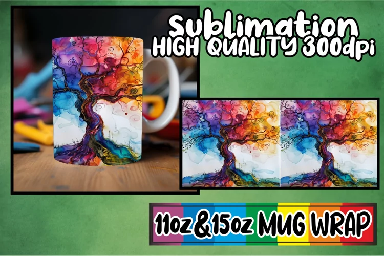 Spring Symphony Mug Sublimation Wrap - Colorful Design