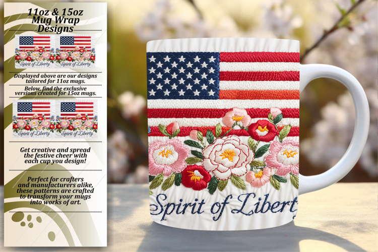 Lovely 11oz Mug Wrap Png Template , Patriotic