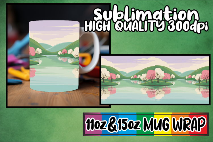 Dreamy vibes 11oz 15oz sublimation wrap, Spring