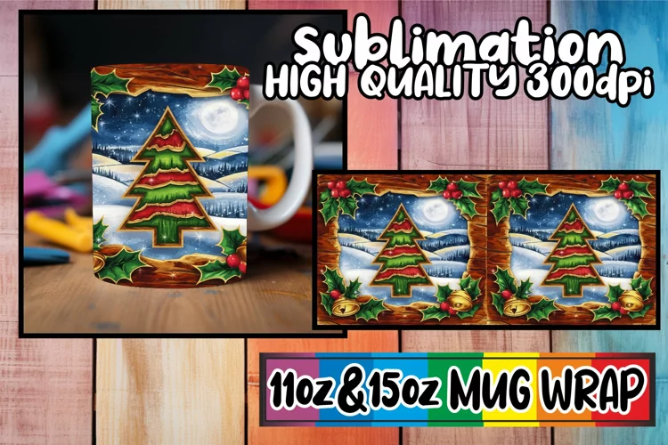 Sunny outlook 11oz 15oz mug wrap, Christmas