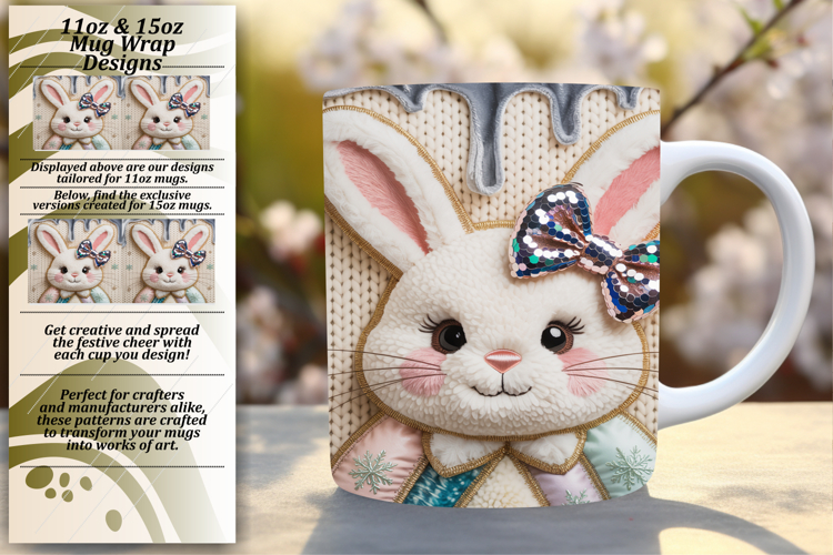 Cute 15oz Mug Wrap Png Artwork , Holiday