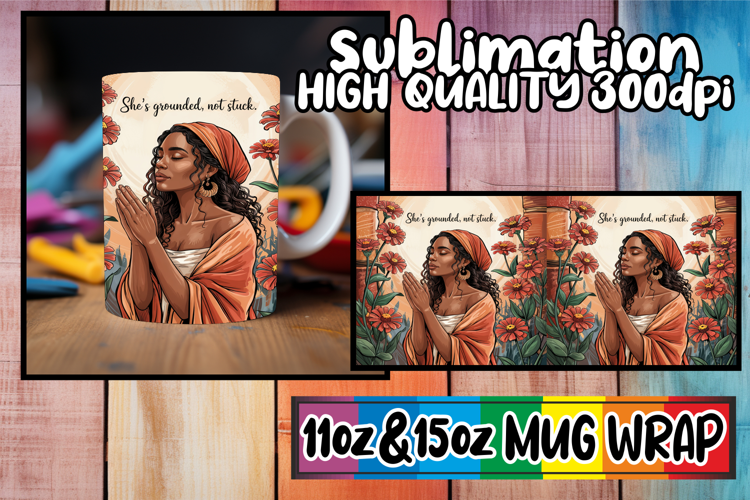 Radiant vibes 11oz 15oz sublimation wrap, Praying Woman